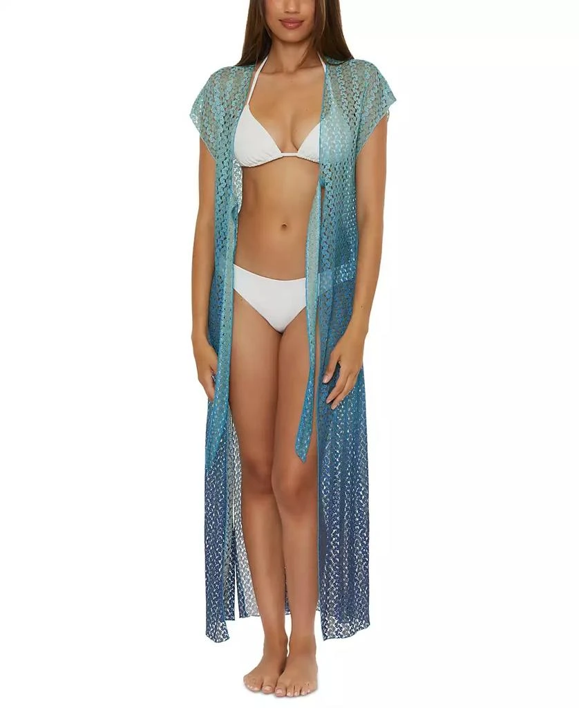 Becca Women's Sunset Ombré Crochet Cover-Up Robe 4