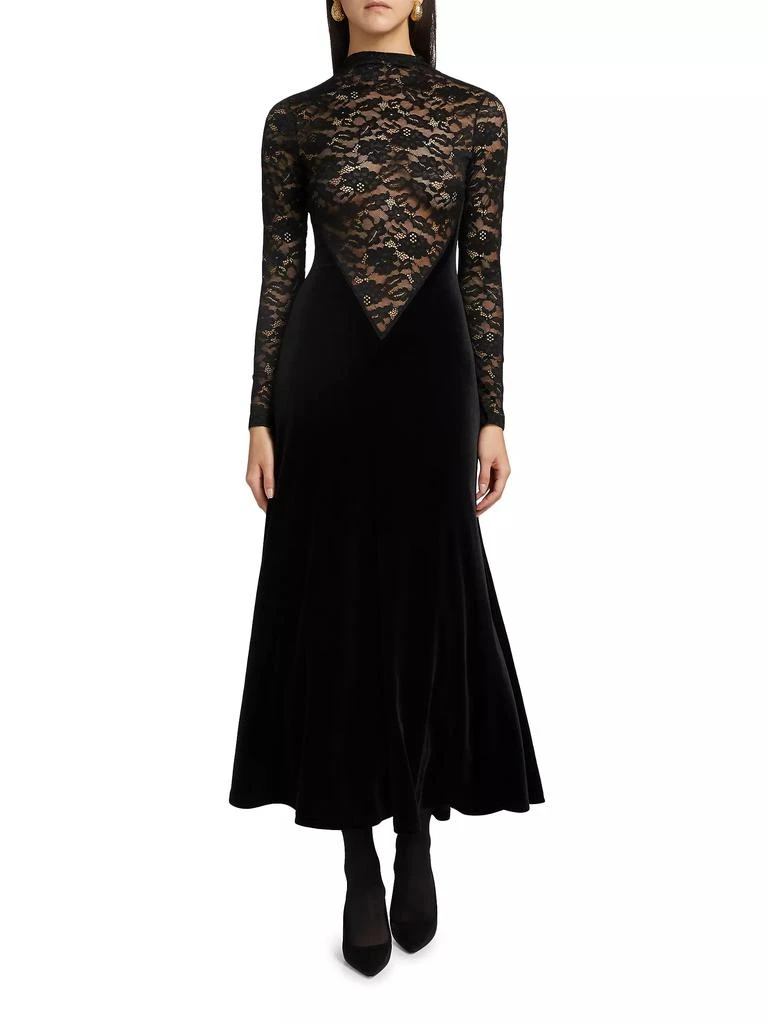 Ronny Kobo Martha Velvet-Lace Long-Sleeve Maxi Dress 3