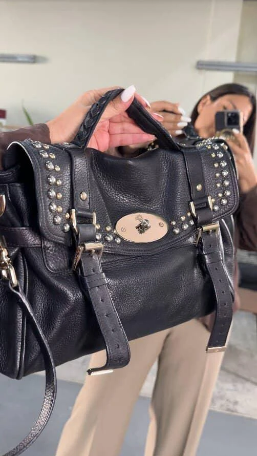 Mulberry Mulberry Black Leather Alexa Satchel 2