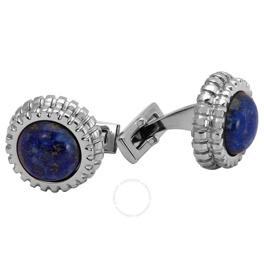 Picasso And Co Round Stainless Steel Cufflinks witth Lapis Lazuli 1