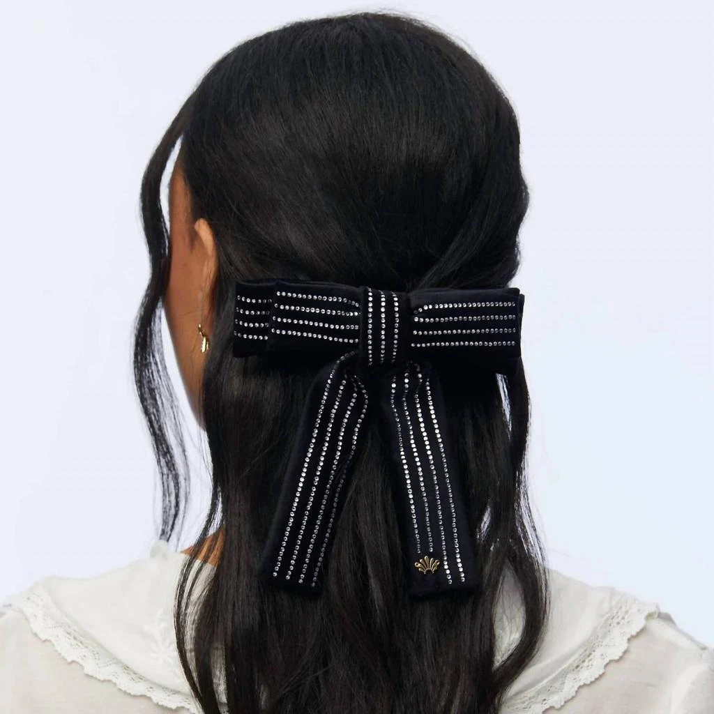 Lele Sadoughi - Antoinette Crystal Pinstripe Bow Barrette  display picture 1