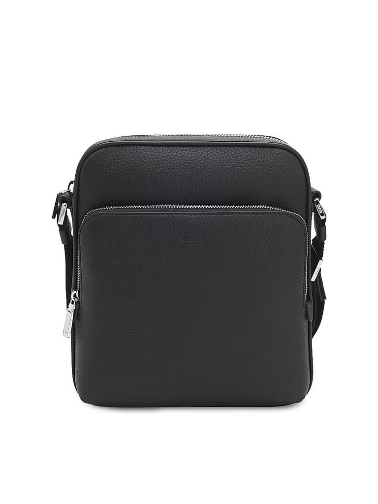 Hugo Boss Reporter Bag in Grained Italian Leather with Embossed Logo