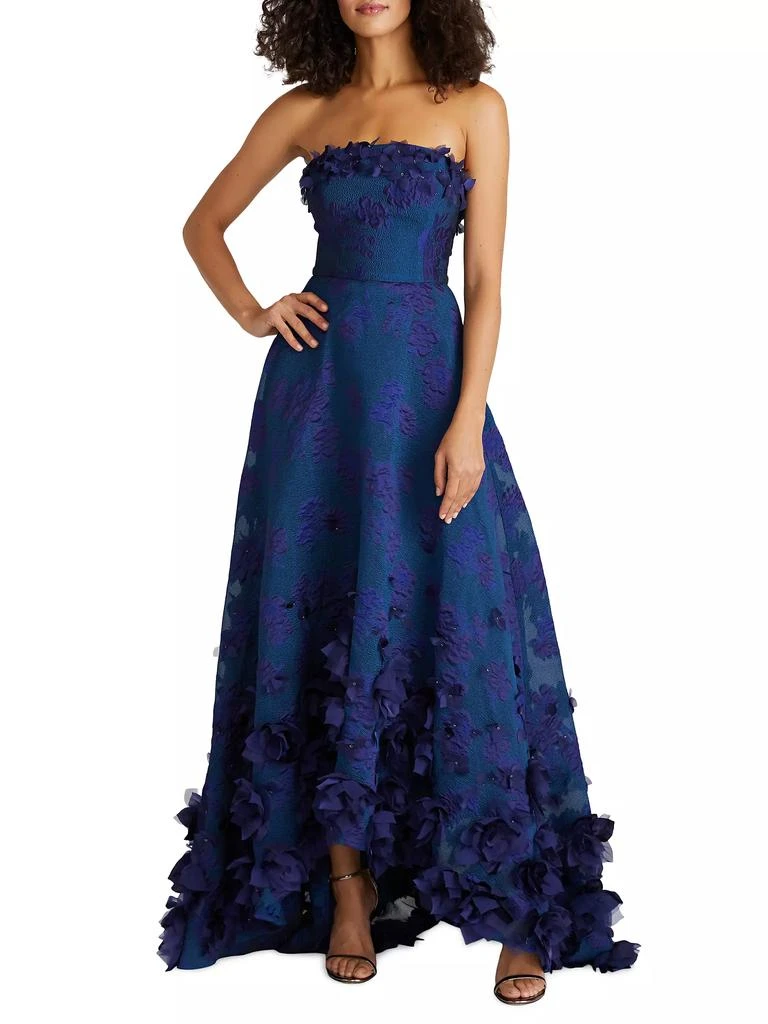 Theia Charlie Strapless High-Low Petal Gown 3