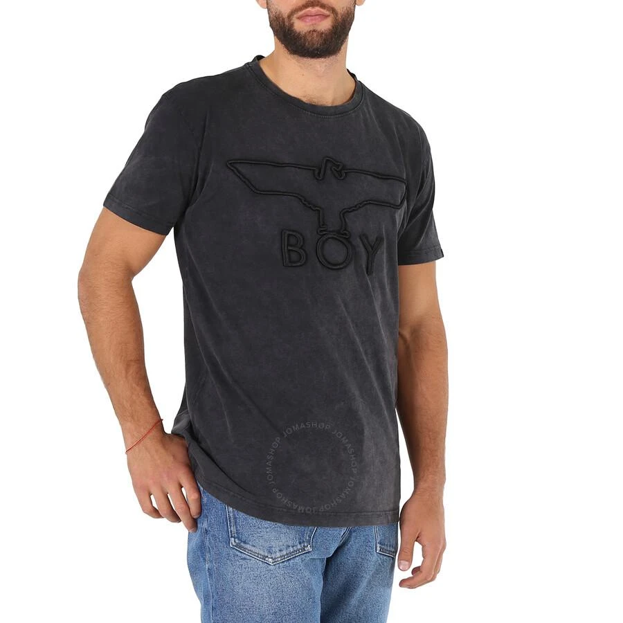 BOY LONDON Washed Black Boy 3D Embbroidered Cotton T-shirt 3