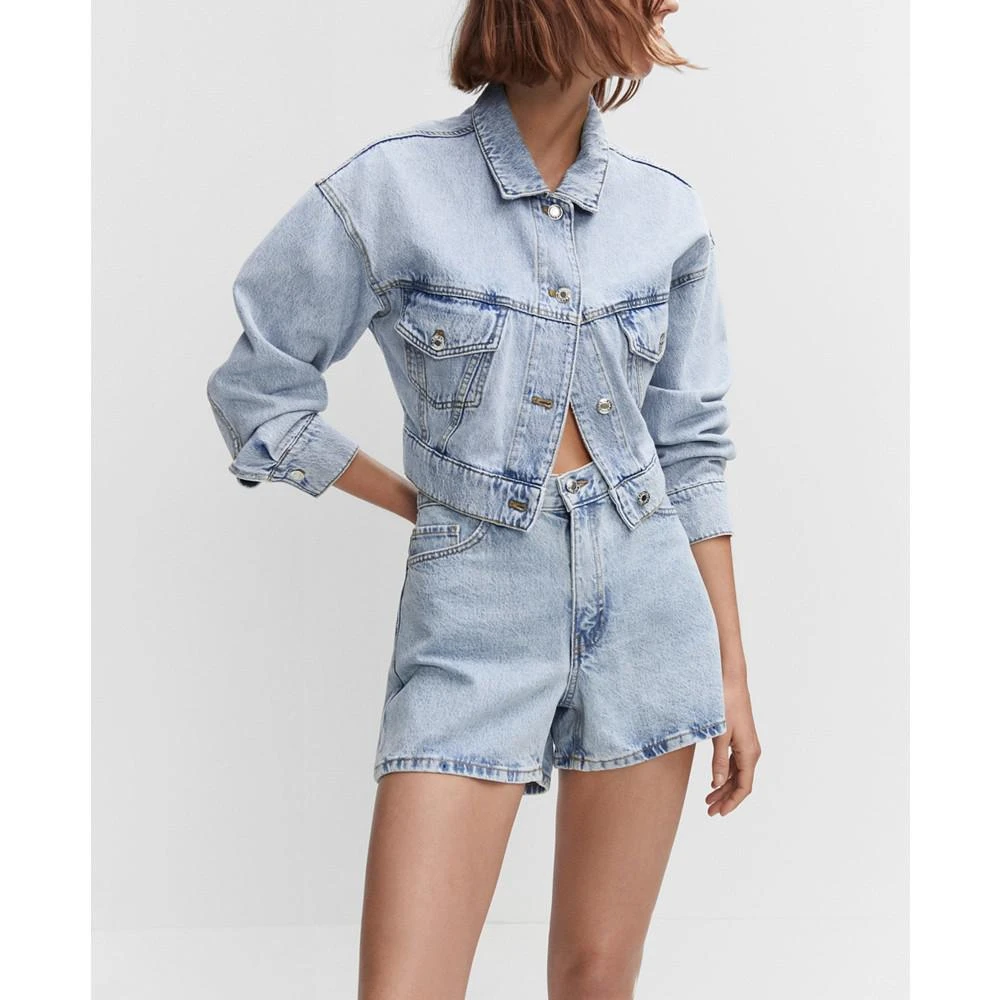 Mango Women's High Rise Denim Shorts 3