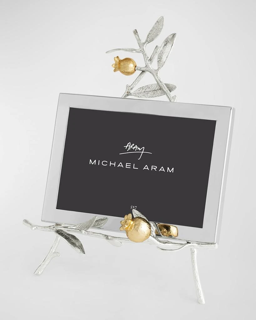 Michael Aram Pomegranate Silver 
Gold Easel Picture Frame, 5" x 7" 2