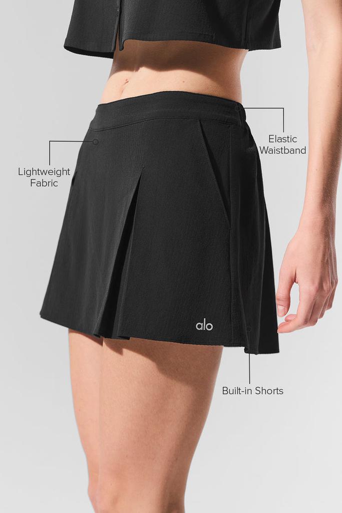 Alo Dreamscape Tennis Skirt - Black