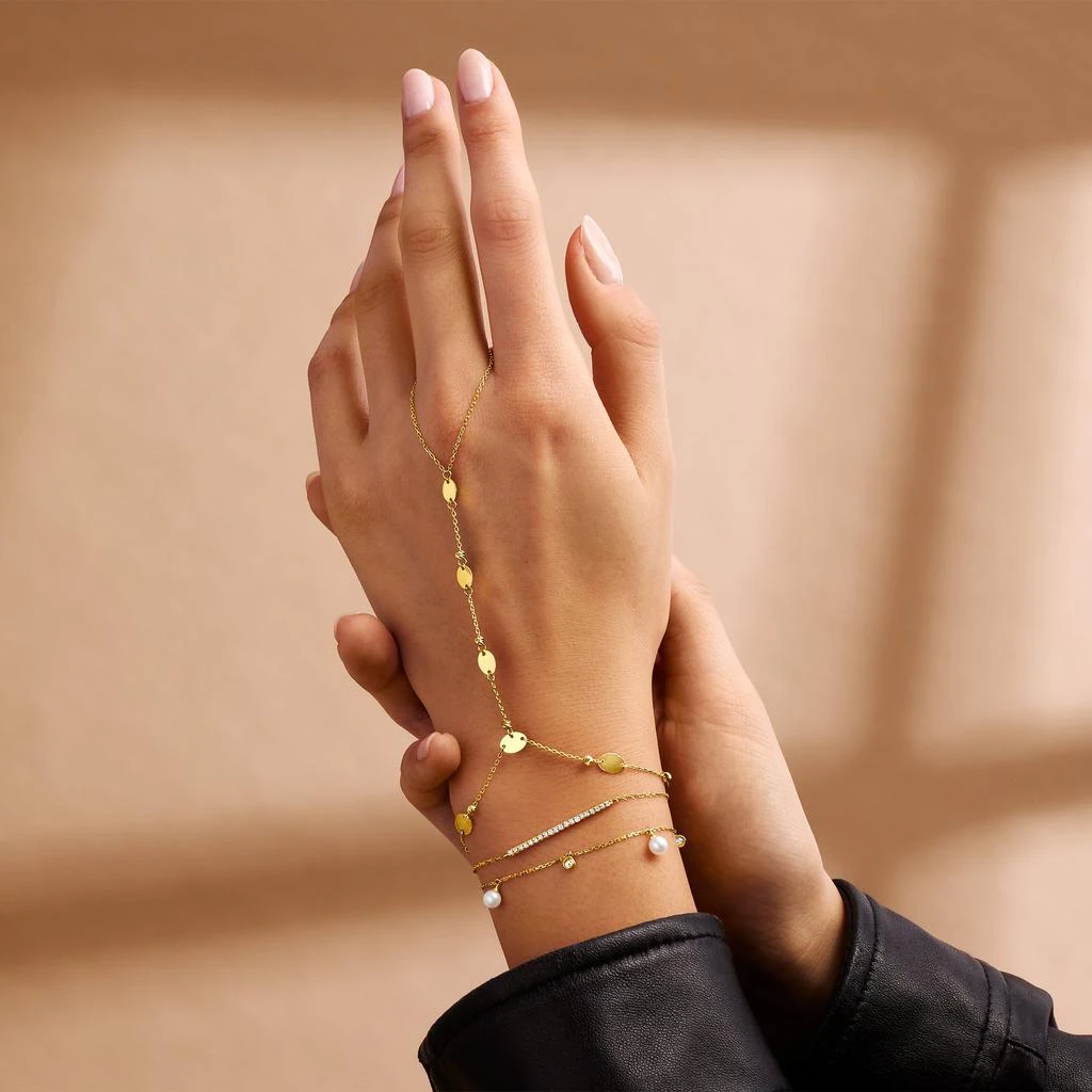 Ross-Simons Ross-Simons Diamond Bar Bracelet in 14kt Yellow Gold 5