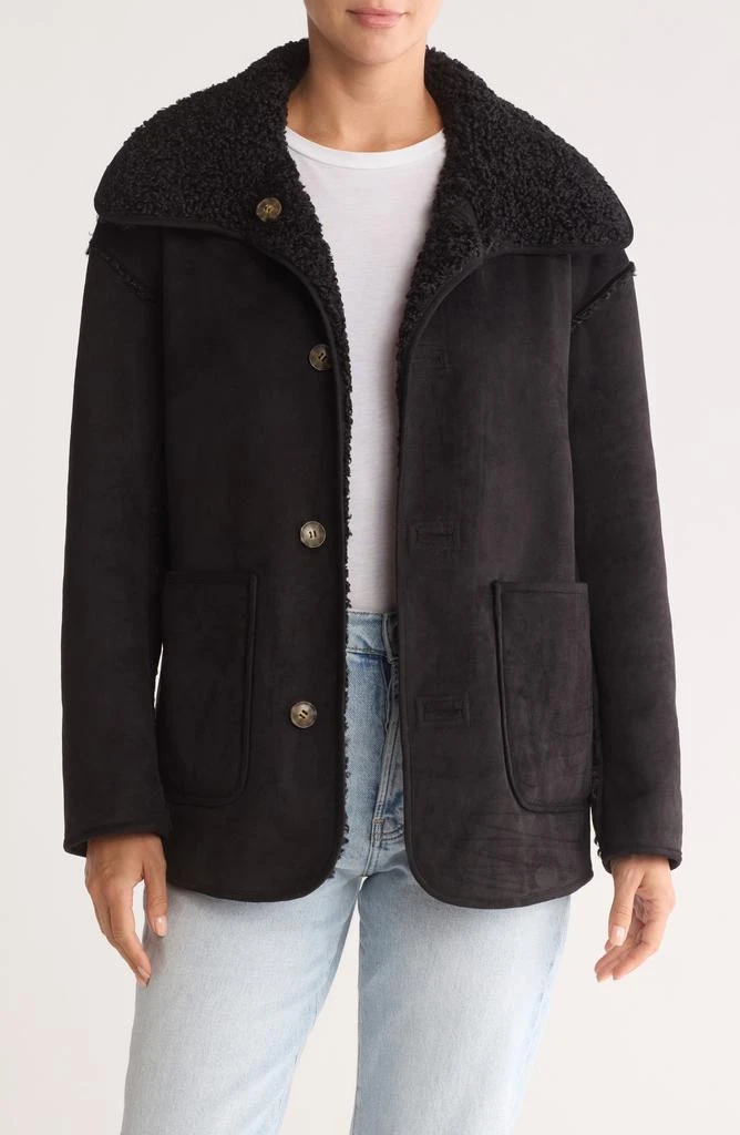 Lucky Brand Reversible Faux Shearling & Faux Suede Barn Jacket 6
