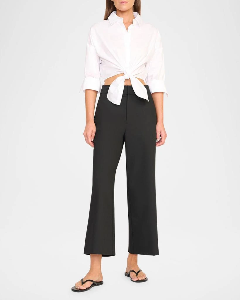 Staud Lisa Tie-Front Cotton Shirting Crop Top 2