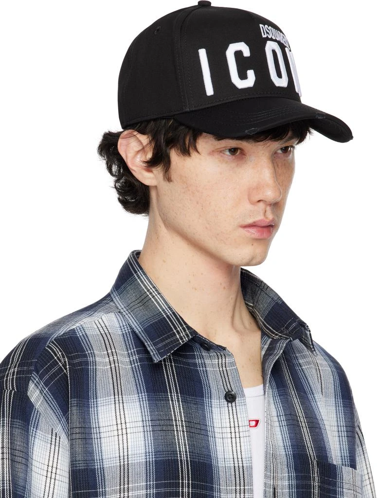 DSQUARED2 Black Be ICON Baseball Cap 2