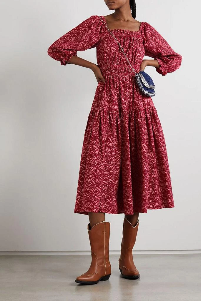 The Great The Reunion printed cotton midi dress 2