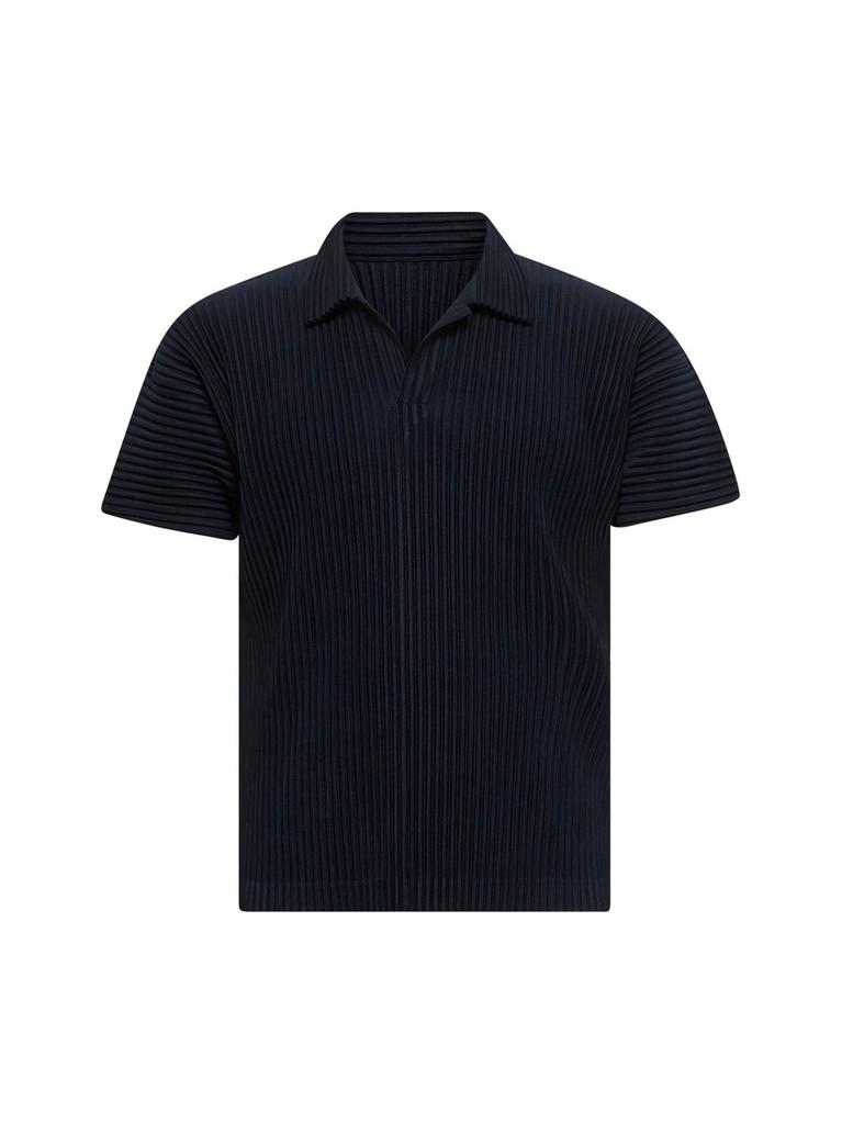 Homme Plissé Issey Miyake Homme Plissé Issey Miyake Pleated Split Neck Polo Shirt