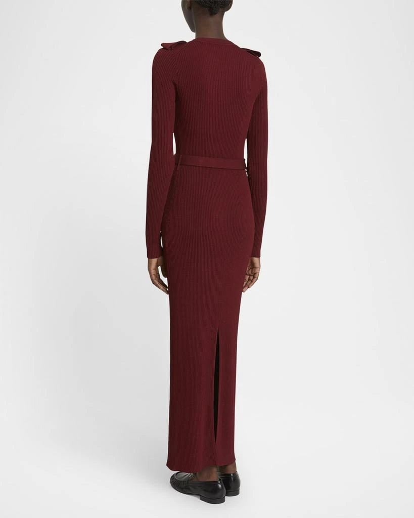 Proenza Schouler Lauryn Belted Silk-Viscose Knit Maxi Sweater Dress 3