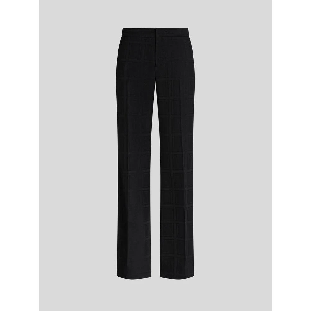 ETRO TONAL CHECK WOOL TROUSERS 1