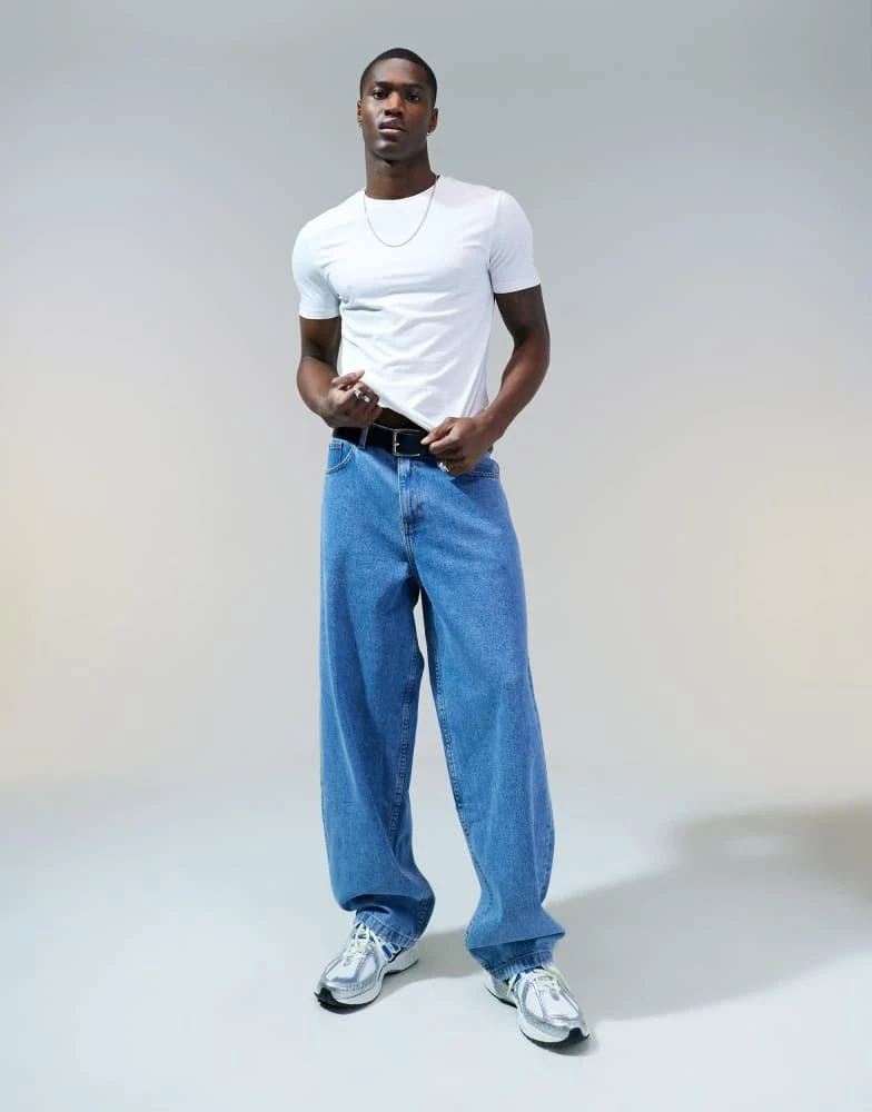ASOS ASOS DESIGN super baggy jeans in light wash blue 1