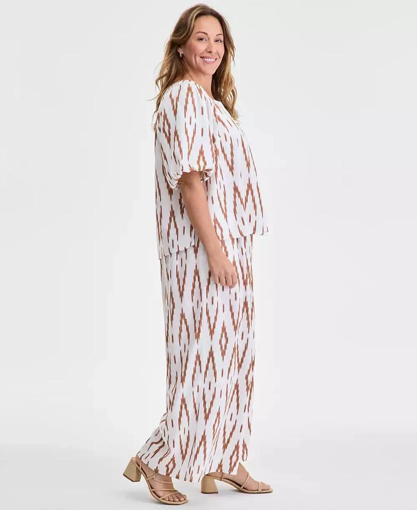Vince Camuto Plus Size Printed Gathered Wide-Leg Pants 2