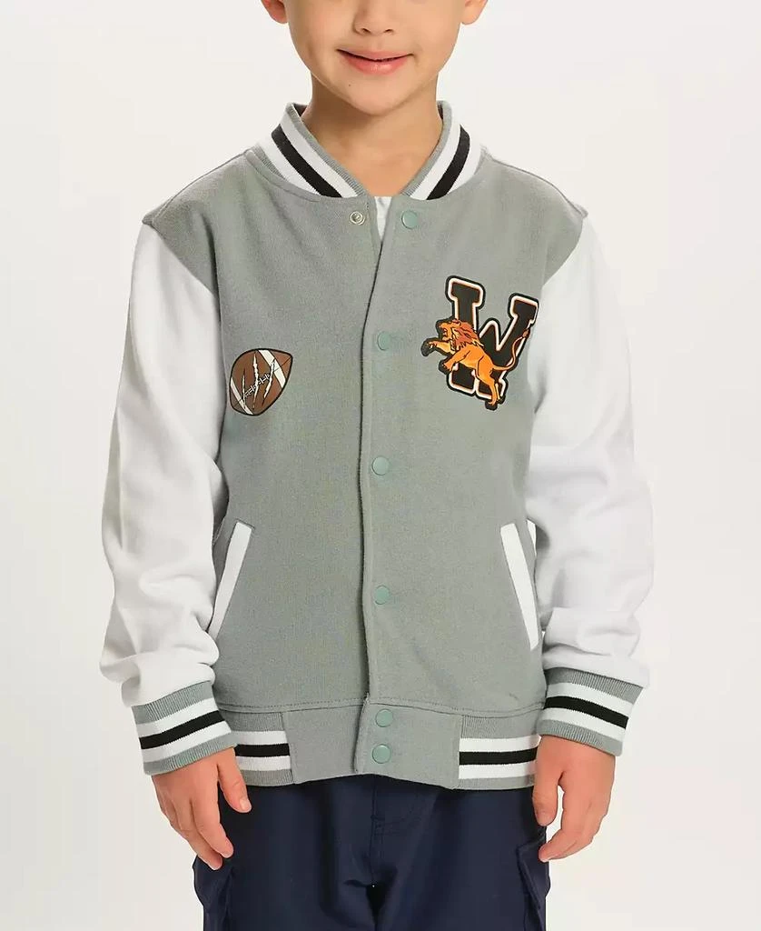 Sovereign Code Little and Big Boys Color Blocked Varsity Jacket 4