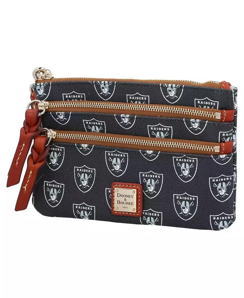 Dooney & Bourke Women's Las Vegas Raiders Signature Triple-Zip Wristlet 2