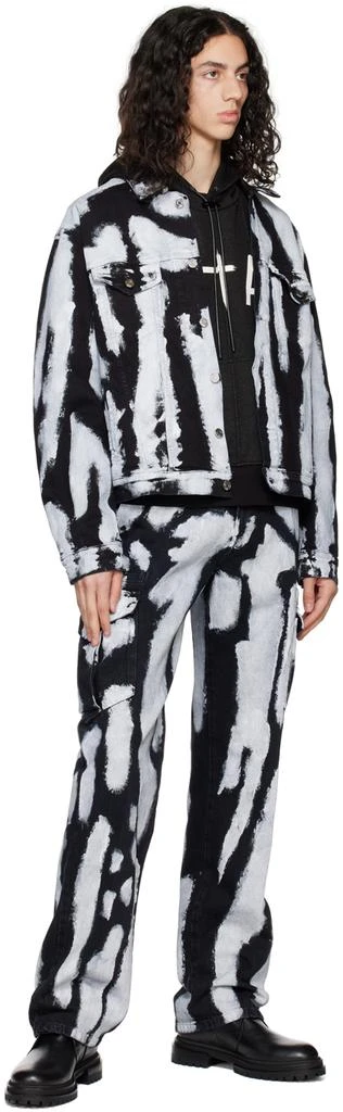 RTA Black & White Elmer Denim Jacket 4
