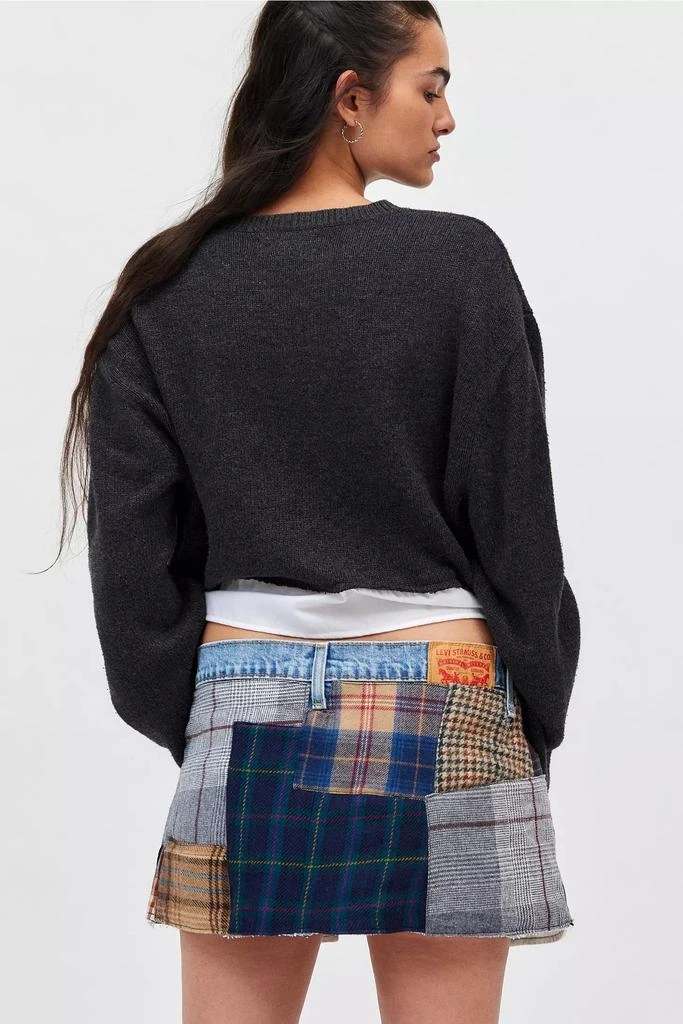 Urban Renewal ReMADE By UO Plaid Patched Denim Skirt 4