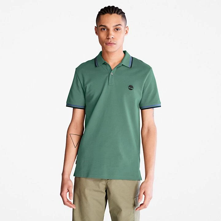 Timberland Millers River Tipped Polo Shirt for Men in Green 1