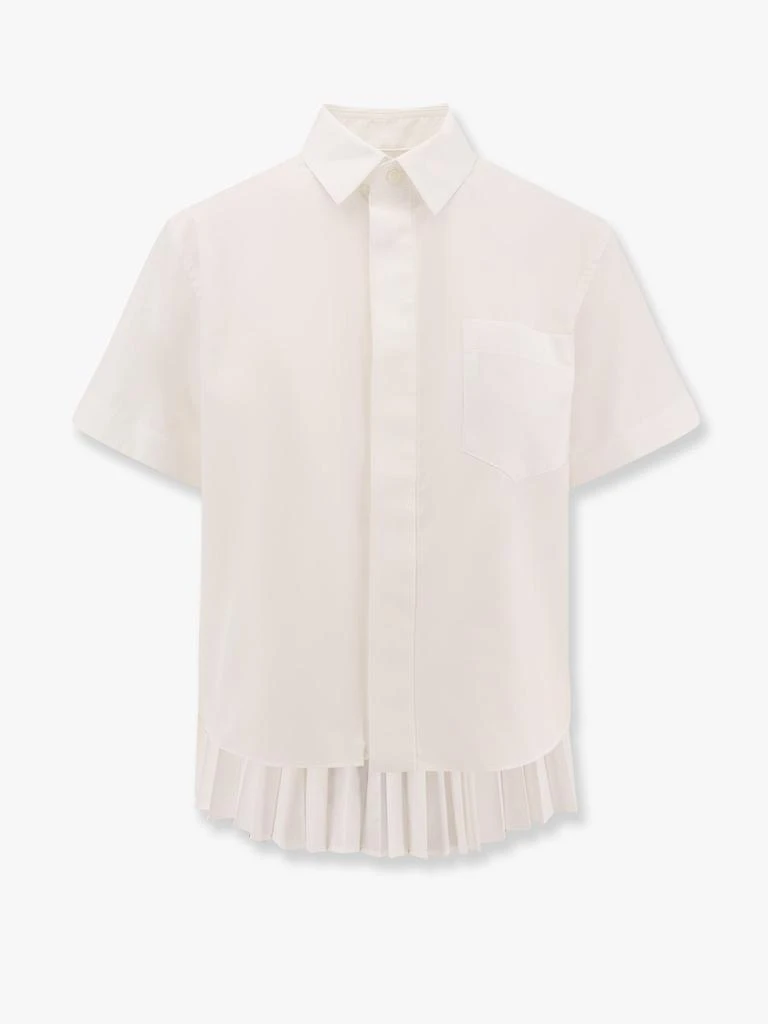 Sacai Cotton shirt with pleated insert on the back 1