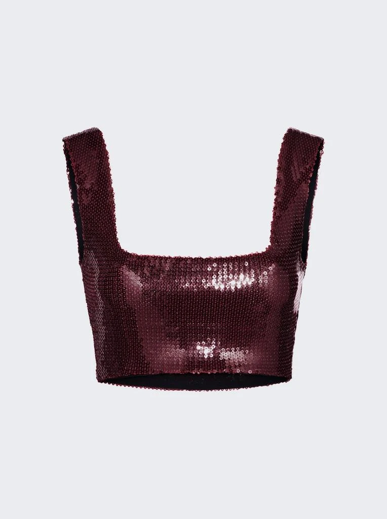 Galvan Sequin Beating Heart Crop Top Blood Red 1