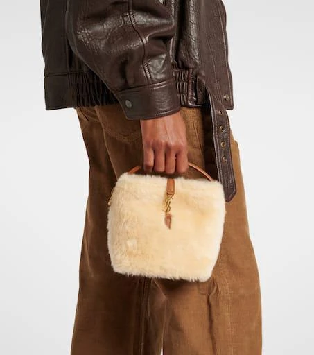 Yves Saint Laurent Le 37 Mini shearling bucket bag 7