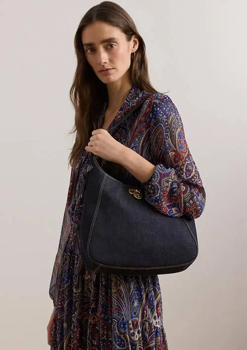 Ralph Lauren Denim Large Tanner Shoulder Bag
