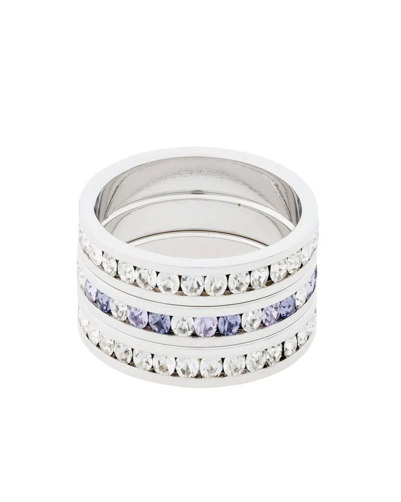 Traditions Jewelry Company Sterling Silver Multi-Tonal Crystal Eternity Ring 3 Piece Set 4