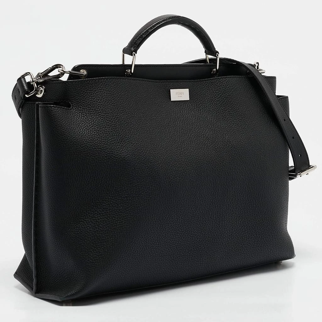 Fendi Fendi Black Leather Peekaboo Iconic Essential Bag 4