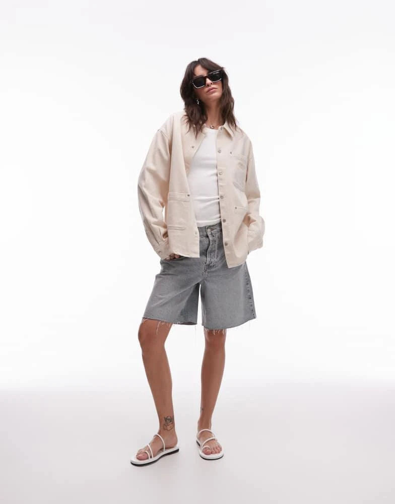 House Of Sunny House of Sunny take a trip stitch long sleeve western shirt in oat wash 3