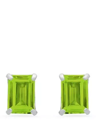 Belk 
Co. 14k White Gold Solitaire Emerald-Cut Birthstone Stud Earrings
