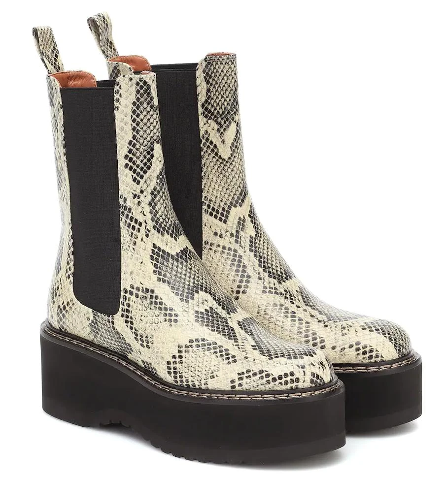 Paris Texas Snake-effect leather platform boots 1
