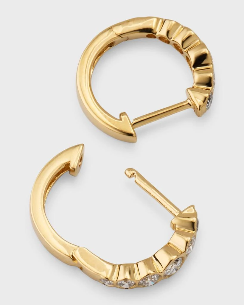 Anita Ko 18K Yellow Gold Bezeled Round Diamond Beverly Huggie Earrings 4