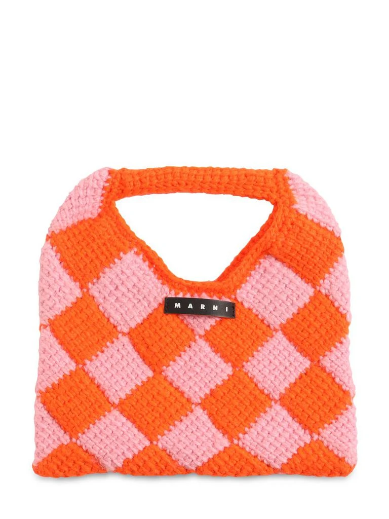 MARNI JUNIOR Color Block Woven Tote Bag W/ Logo 1