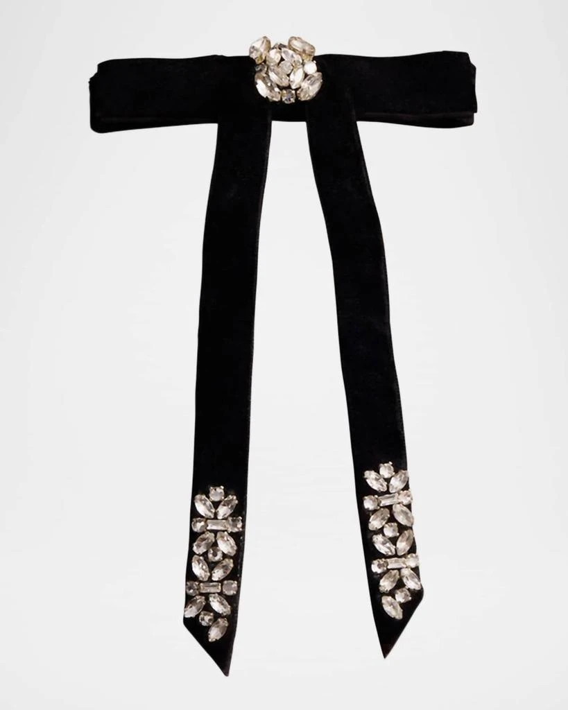 Mignonne Gavigan Mignonne Gavigan - Women's Hampton Velvet And Crystal Bow Barette 1