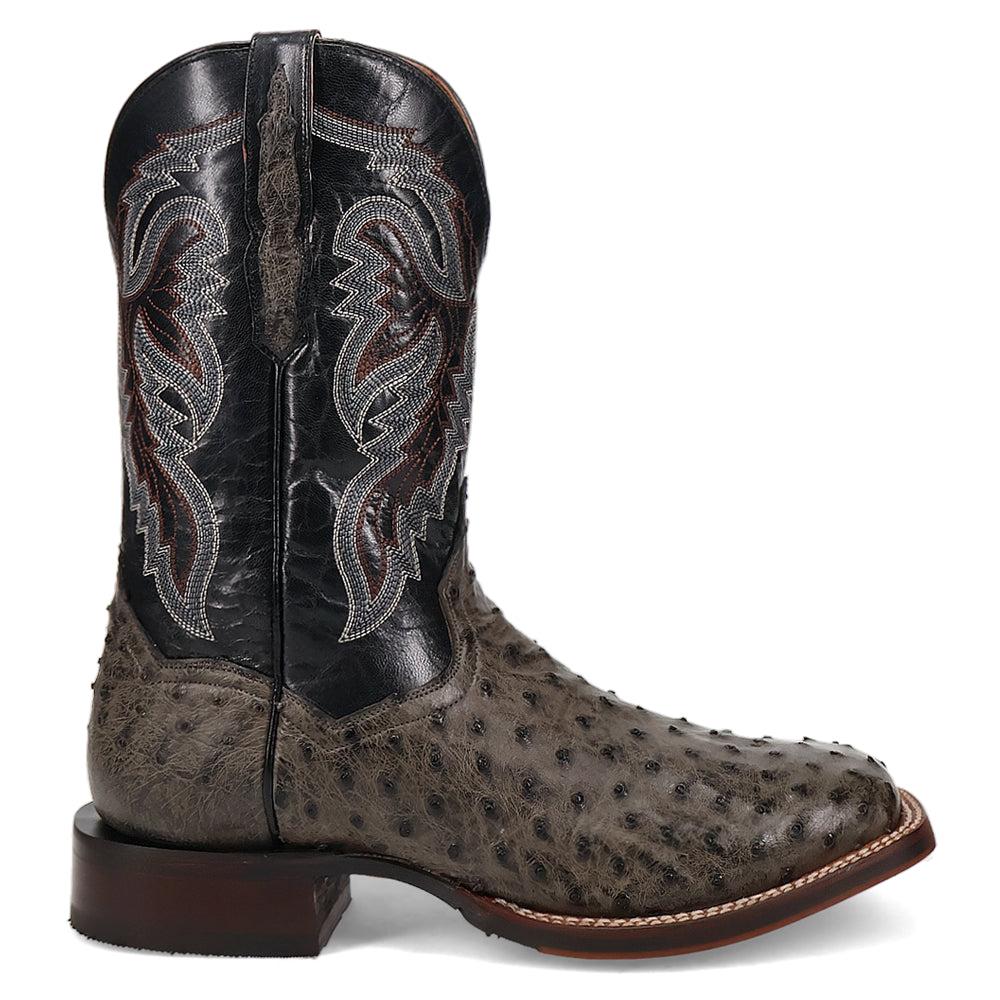 Dan Post Boots Alamosa Ostrich Embroidered Square Toe Cowboy Boots