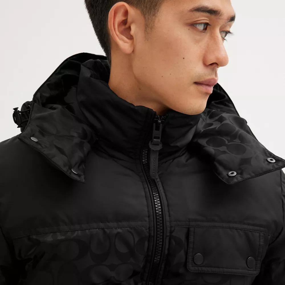 Coach Signature Hooded Puffer Jacket - Coats - BeyondStyle