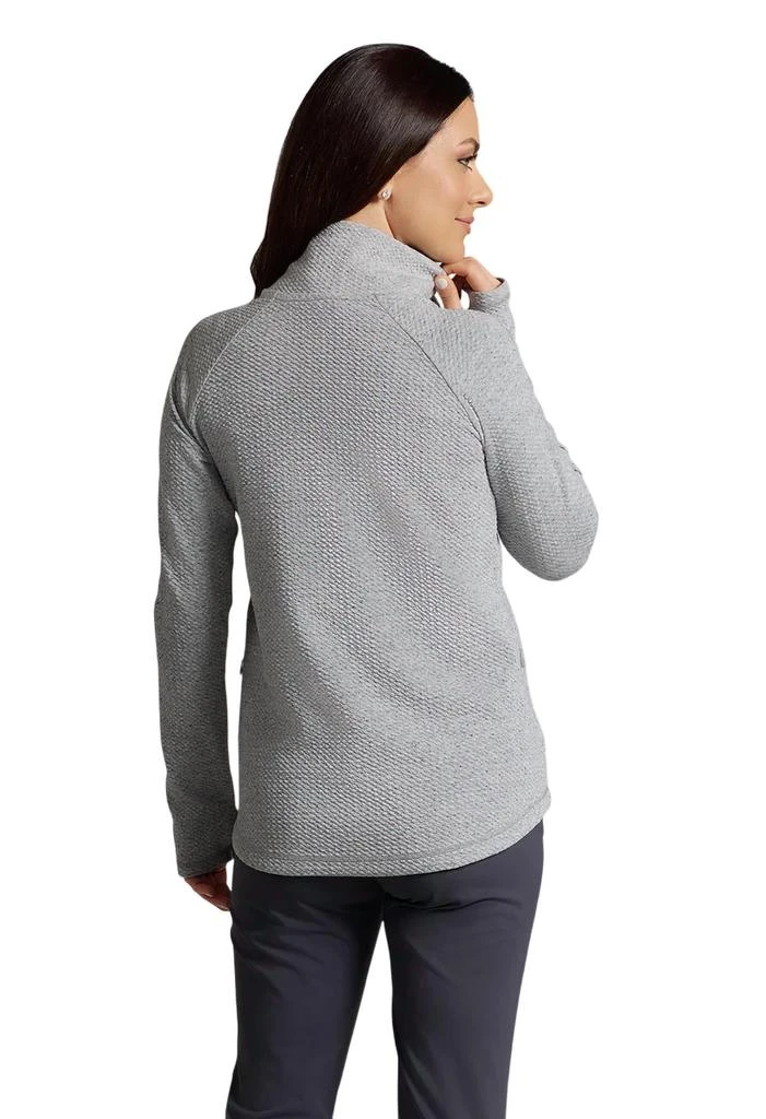 IBKUL Ibkul - Solid Popcorn Stitch Asymmetrical Zip Pullover 3