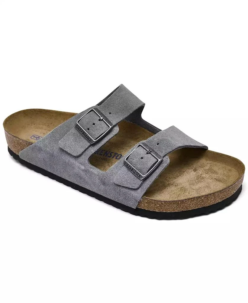 Birkenstock Men
s Arizona Suede Leather Soft Footbed Casual Sandals from Finish Line