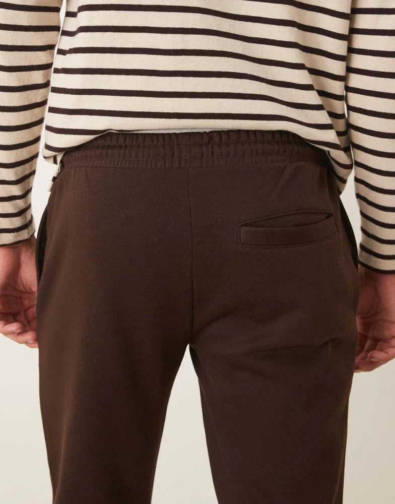 Brave Soul Brave Soul Straight leg open hem joggers in chocolate 4