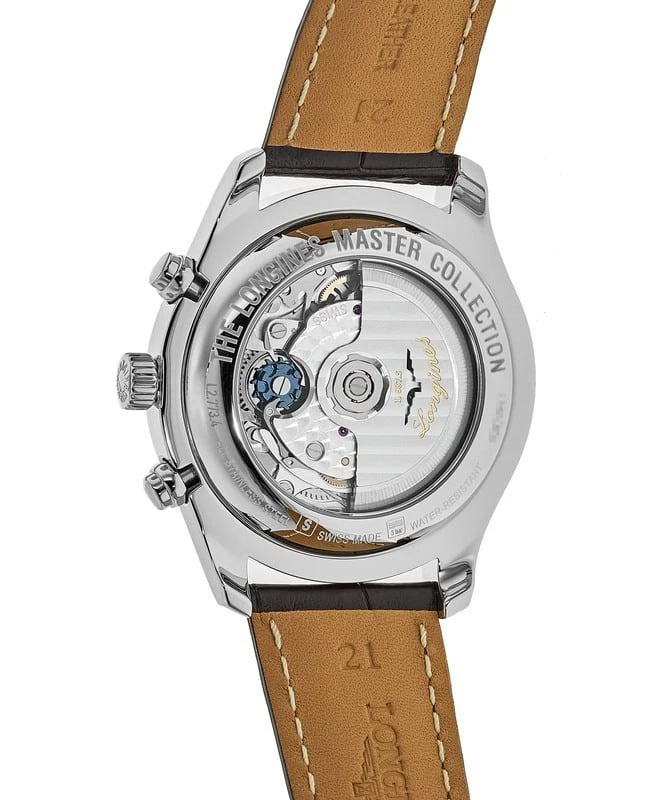 Longines Longines Master Collection Moonphase 42mm Silver Chronograph Dial Leather Strap Men's Watch L2.773.4.78.3 3
