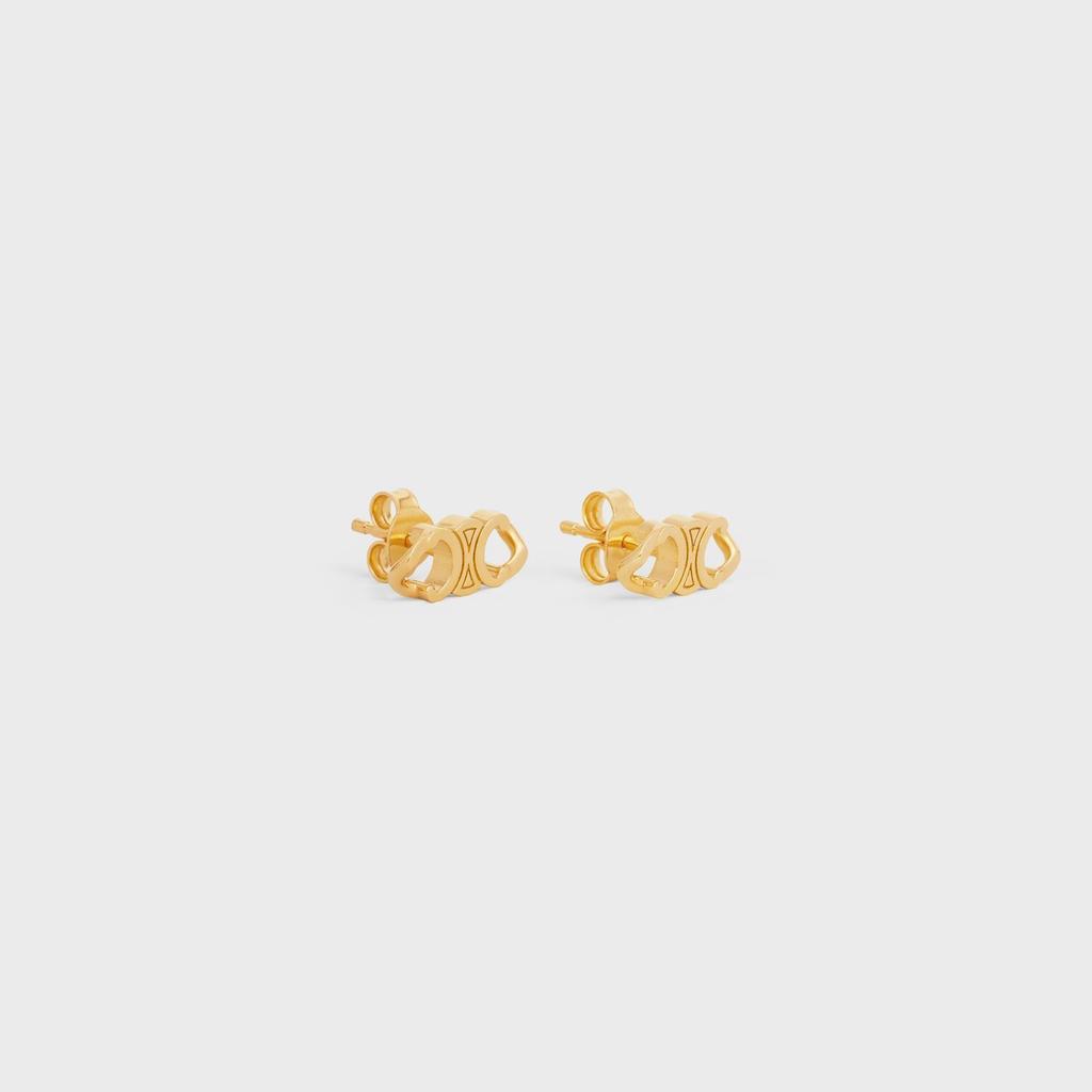 Celine TRIOMPHE GOURMETTE STUDS IN BRASS WITH GOLD FINISH