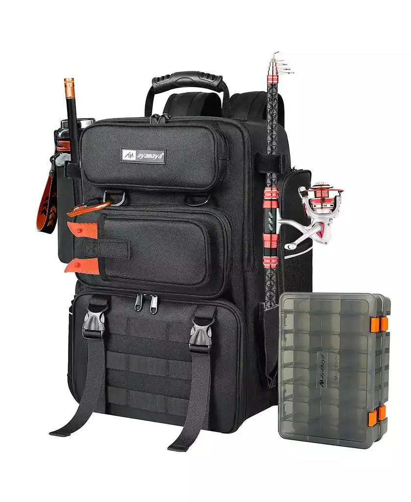 Ayamaya TackleTrek 40L Fishing Backpack with Dual Rod Holders & 2 Tackle Trays – The Ultimate Outdoor Gift for Him