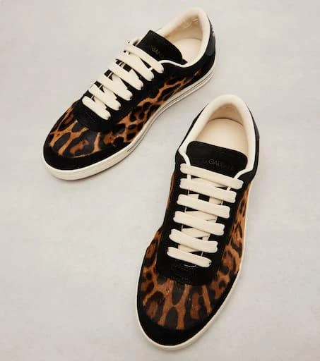 Dolce 
Gabbana Saint Tropez Light suede-trimmed calf hair sneakers 5