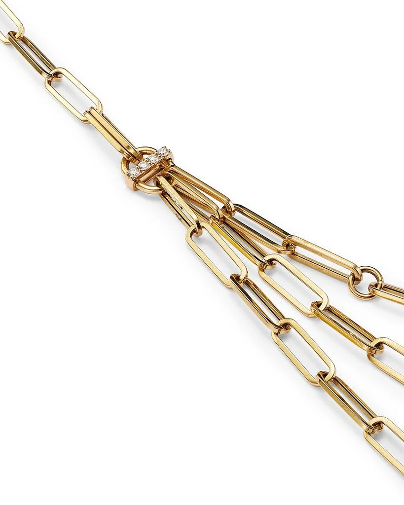 Roberto Coin 18K Yellow Gold Designer Gold Diamond Layered Paperclip Link Necklace, 15" 4