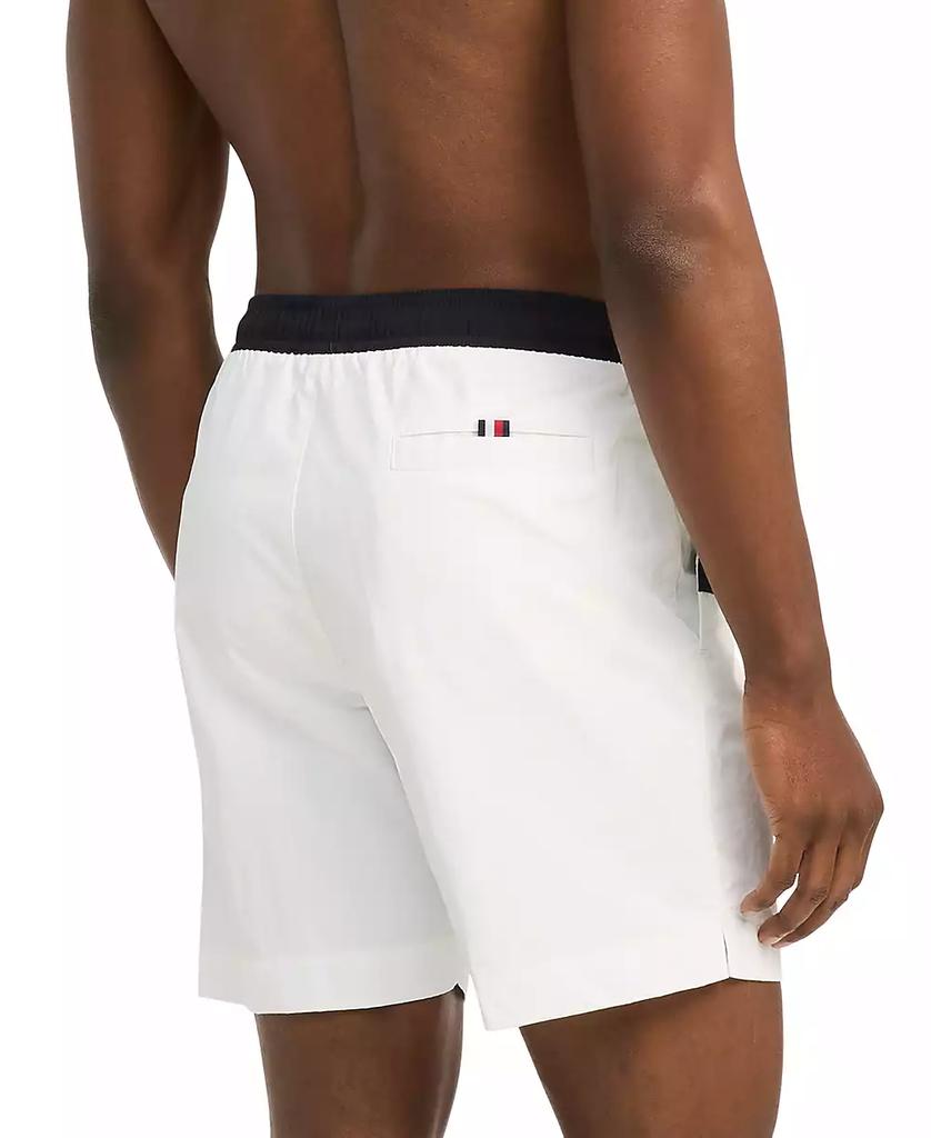 Tommy Hilfiger Men's Long Drawstring Flag 7" Swim Trunks