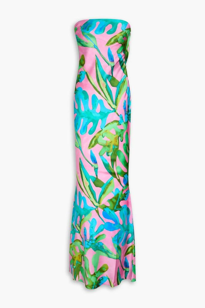 retrofête Keaton strapless printed silk-blend maxi dress 1